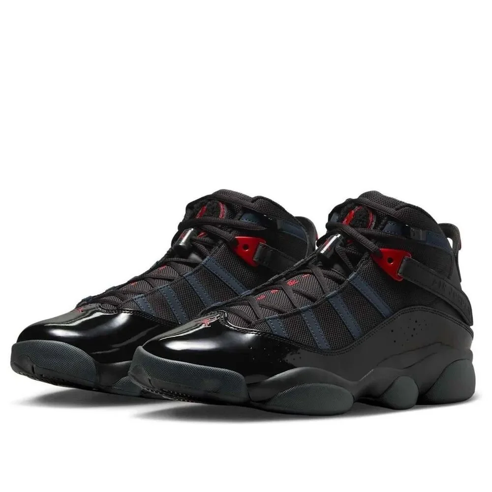 Jordan 6 Rings Black Anthracite Fire Red Shoes 322992-026 Men's Size 8.5